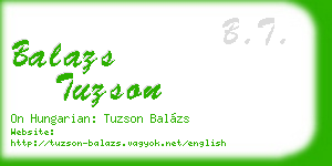 balazs tuzson business card