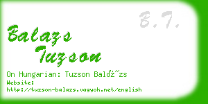 balazs tuzson business card